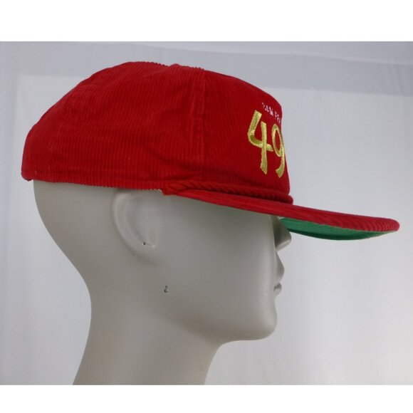 San Francisco 49ers Red Corduroy Snap Back Hat - Picture 4 of 15
